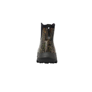 Rear view of Dryshod camouflage rubber boot with black sole