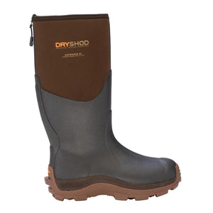 Dryshod Haymaker Hi waterproof insulated brown and grey rubber boot