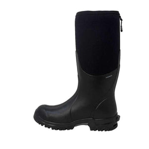 Black Hydrokote waterproof rubber boot with neoprene upper and lugged sole
