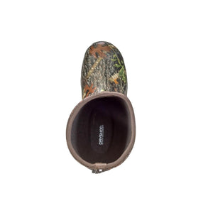 Top view of a Dryshod camouflage rubber boot showing the interior lining