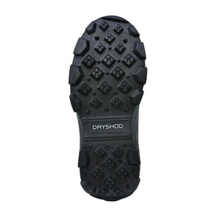 Black Dryshod boot outsole with deep tread pattern