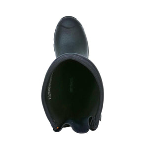 Top view of a black Dryshod rubber boot showing the interior lining
