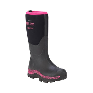 Dryshod Arctic Storm black waterproof boot with pink trim and sole detail