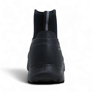 Rear view of black Dryshod ankle boot with pull tab