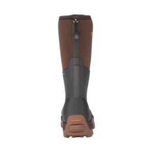 Back view of a brown and black Dryshod waterproof boot