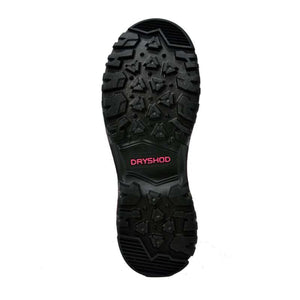 Black Dryshod boot outsole with deep tread pattern