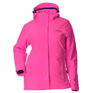 DSG Outerwear bright pink hooded winter jacket with front zipper closure