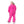 Back view of a woman wearing a bright pink DSG Outerwear snow jacket and matching snow pants