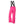 Back view of pink DSG Outerwear snow pants with black suspenders
