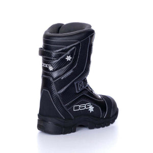 DSG Outerwear black winter boot with white stitching and snowflake logo