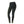 Black and olive green athletic leggings viewed from the back