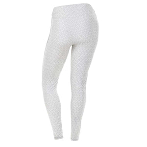 DSG Outerwear white leggings with a grey geometric cube pattern