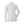 Back view of a white long sleeve mock neck top with a grey geometric cube pattern