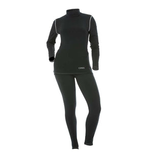 DSG black long sleeve mock neck base layer top and matching leggings set