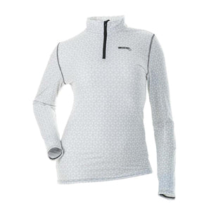 DSG Outerwear grey long sleeve quarter zip base layer with geometric pattern