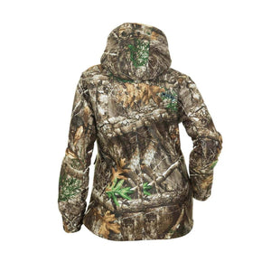 Back view of DSG Outerwear hooded jacket in Realtree camouflage pattern