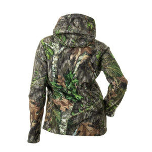 Back view of DSG Outerwear hooded jacket in camouflage print