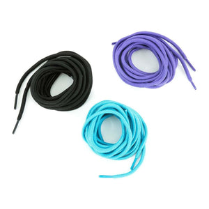 DSG Outerwear black purple and blue coiled shoelaces