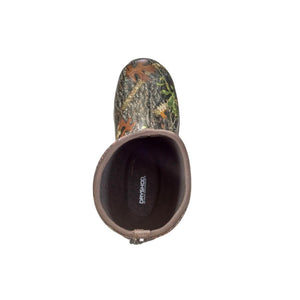 Top view of a Dryshod camouflage rubber boot showing the interior lining
