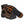 Brown work boot with black rubber ice traction cleat attached to the sole