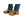 Reflective safety straps attached to tan work boots worn with blue jeans