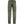 Back view of olive green cargo trousers with side pockets and buttoned cuffs