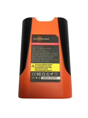 California Heat lithium ion battery pack with technical specifications and safety warnings