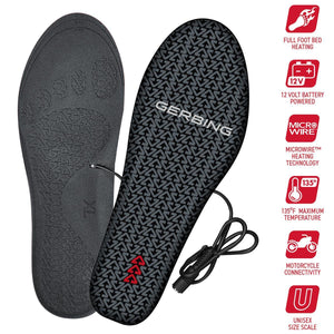 Gerbing heated insoles with 12V power cable and feature icons