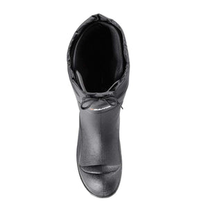Top view of a black Baffin winter boot with a drawstring collar