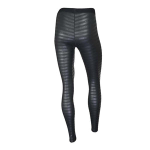 Seirus black thermal leggings with horizontal textured pattern