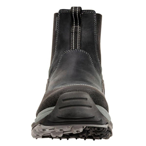 Korkers black waterproof pull on boot front view