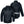 Front and back view of a black Gerbing hooded rain jacket with reflective detailing