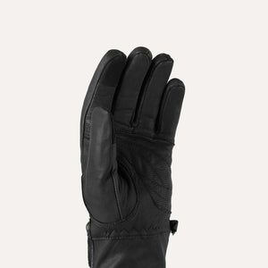 SealSkinz black leather glove palm view