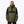 Man wearing a Mobile Warming olive green and black hooded pullover jacket