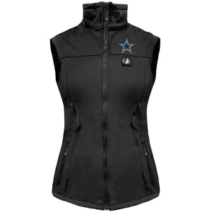 Dallas Cowboys black heated vest with front zipper and team star logo
