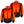 Gerbing heated jacket showing internal heating elements in orange on front and back views