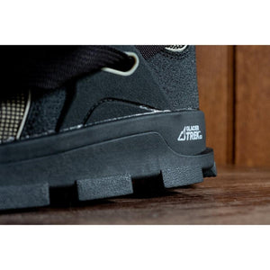 Neos Glacier Trek logo on black boot heel