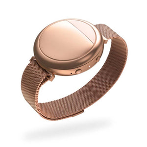 Rose gold Embr Wave thermal wristband with mesh strap