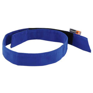 Blue Chill-Its flame resistant cooling headband with hook and loop closure