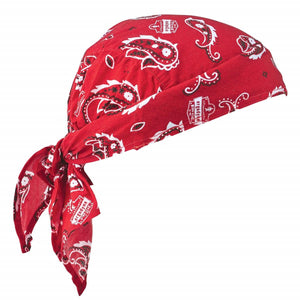 Chill-Its red paisley print tie headwrap