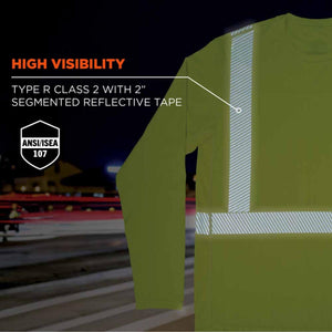 Chill-Its high visibility long sleeve shirt with ANSI ISEA 107 Type R Class 2 segmented reflective tape
