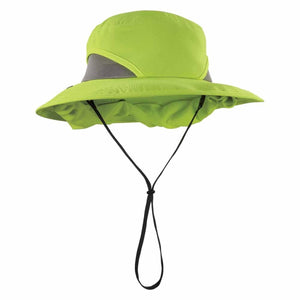 Chill-Its lime green sun hat with mesh side panels and adjustable chin strap