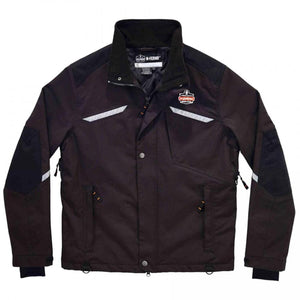 Ergodyne N-Ferno black thermal work jacket with reflective accents