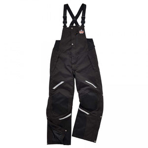 N-Ferno black insulated work bib overalls with adjustable straps and reflective accents