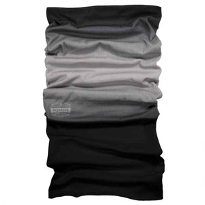 Ergodyne neck gaiter with black and grey gradient pattern