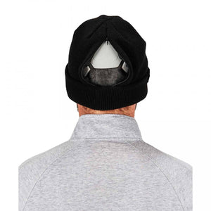 N-Ferno black knit beanie with rear zipper opening for hard hat suspension