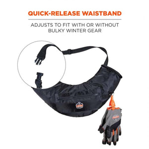 N-Ferno waist bag with quick-release buckle and attached work gloves