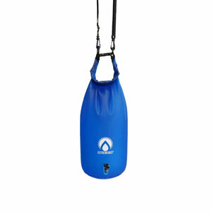 Blue ExtremeMIST dry bag with black shoulder strap