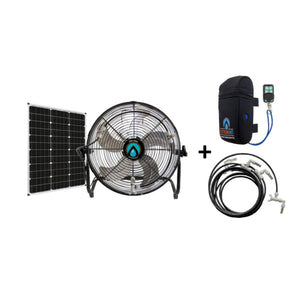 ExtremeMIST solar powered misting fan kit with pump pack and tubing