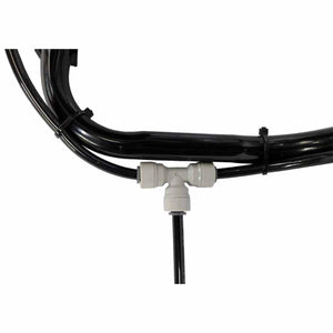 ExtremeMIST T-connector joining black tubing lines